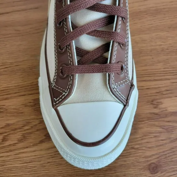 ⭐ Converse Chuck 70 High Leather Overlays Sz 5.5 Men's Shoes Ivory A09450C New