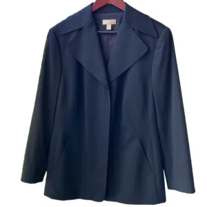 🖤 Nordstrom Encore Black Stretch Wool 4 Hidden-Button Blazer/Jacket, Plus 18W
