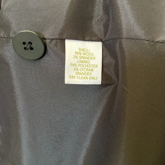 🖤 Nordstrom Encore Black Stretch Wool 4 Hidden-Button Blazer/Jacket, Plus 18W