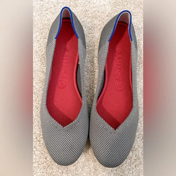 - Rothys charcoal gray round toe size 10 flat woman’s shoes​