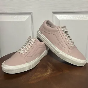 🔥 VANS OLD SKOOL All Leather Lace Up Sneakers - Mauve  - Women Sz 9 - PERFECT