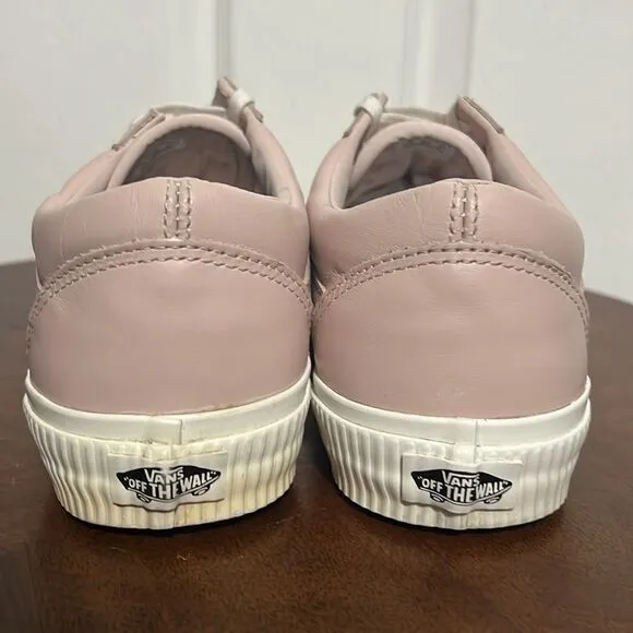 🔥 VANS OLD SKOOL All Leather Lace Up Sneakers - Mauve  - Women Sz 9 - PERFECT