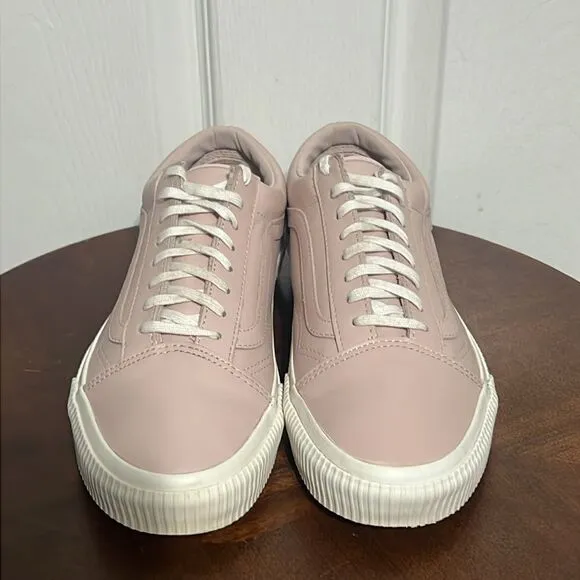 🔥 VANS OLD SKOOL All Leather Lace Up Sneakers - Mauve  - Women Sz 9 - PERFECT