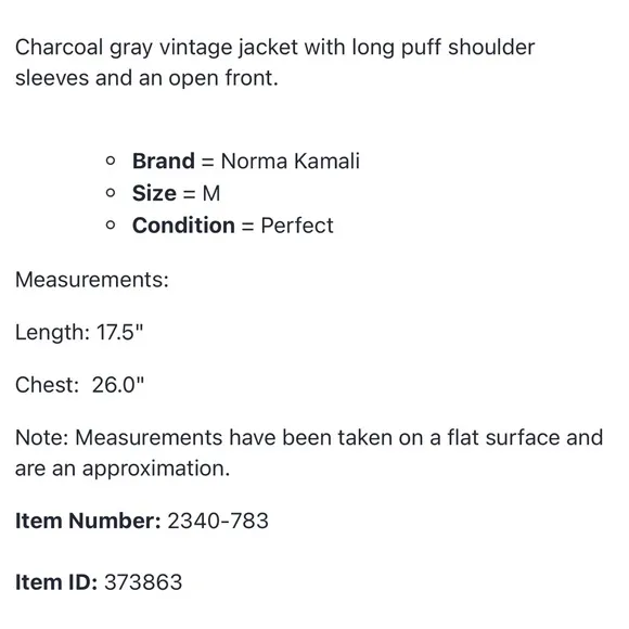 18008KAMALI Vintage Gray Jacket