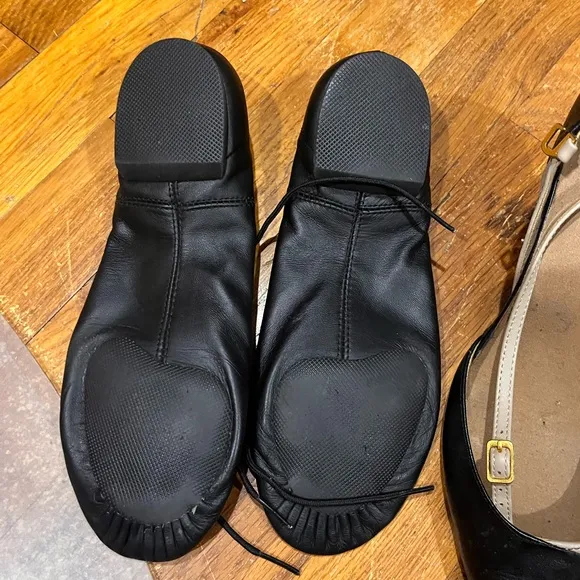 3 pairs of black dance shoes