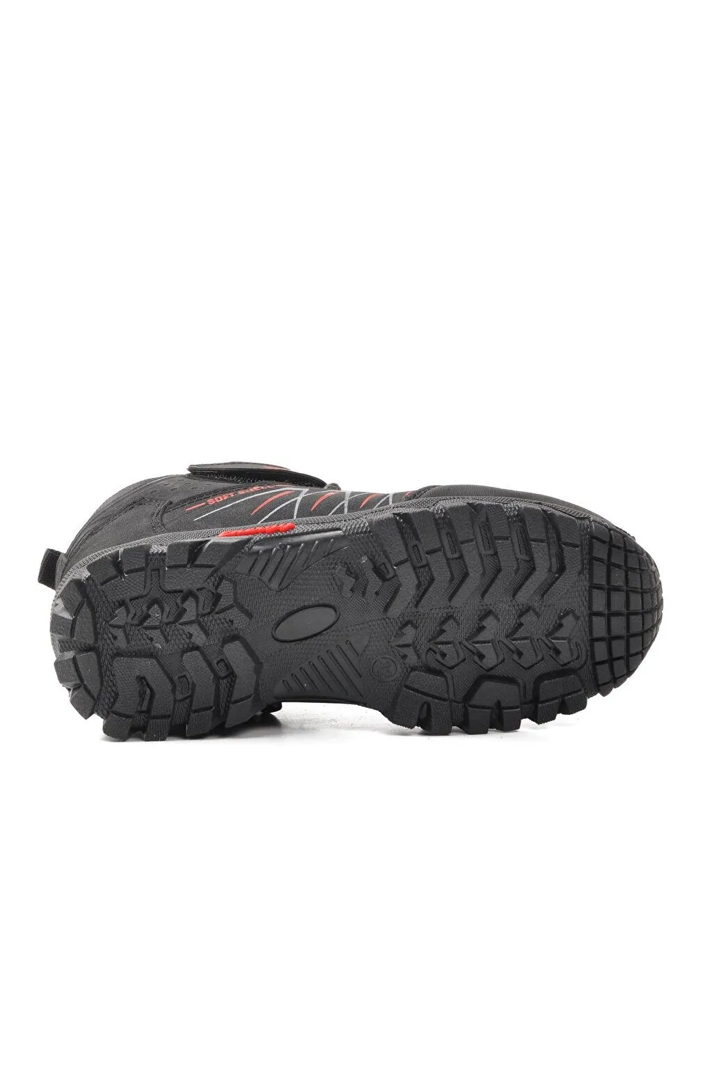437-F Black-Red Children's Outdoor Boots with Fur Inside