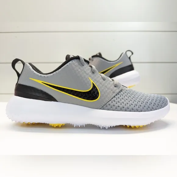 6Y Nike Roshe Golf G Junior Lace Up Grey Yellow 909250-012 Spikeless shoes