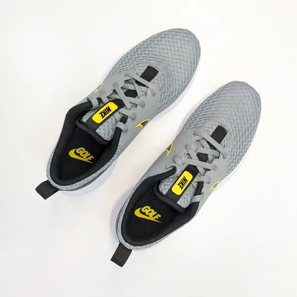 6Y Nike Roshe Golf G Junior Lace Up Grey Yellow 909250-012 Spikeless shoes