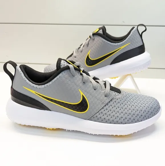 6Y Nike Roshe Golf G Junior Lace Up Grey Yellow 909250-012 Spikeless shoes