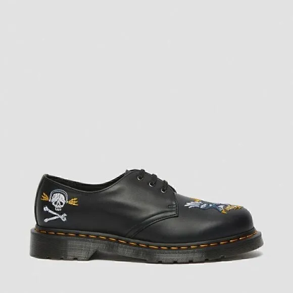 7 DOC MARTENS 1461 SOUVENIR EMBROIDERED LEATHER SHOES NIB