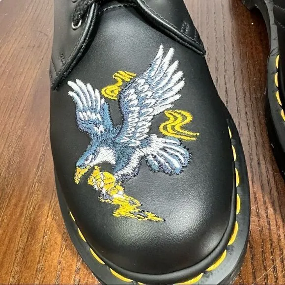 7 DOC MARTENS 1461 SOUVENIR EMBROIDERED LEATHER SHOES NIB