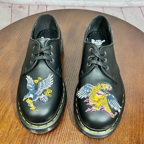 7 DOC MARTENS 1461 SOUVENIR EMBROIDERED LEATHER SHOES NIB