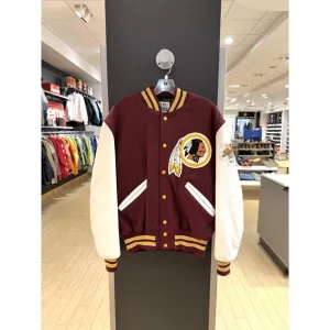 90s Washington Redskins Vintage DeLong NFL Football Wool Leather Varsity Jacket