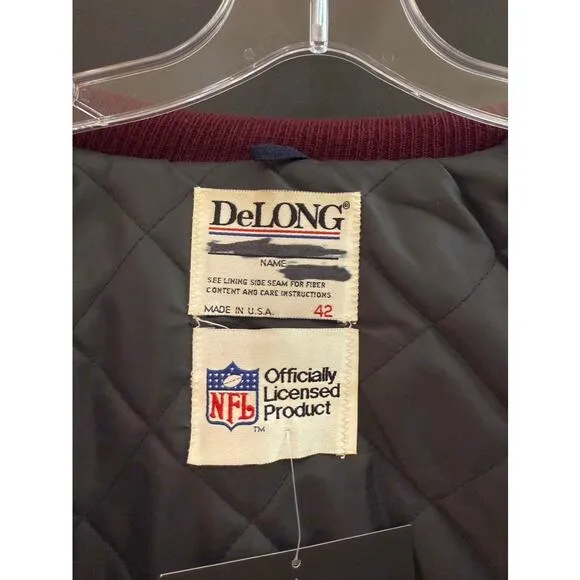 90s Washington Redskins Vintage DeLong NFL Football Wool Leather Varsity Jacket