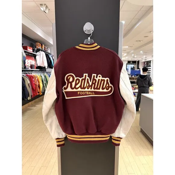 90s Washington Redskins Vintage DeLong NFL Football Wool Leather Varsity Jacket