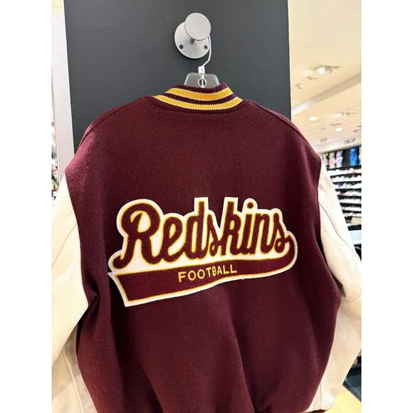 90s Washington Redskins Vintage DeLong NFL Football Wool Leather Varsity Jacket