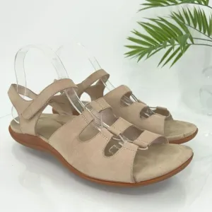 ABEO B.I.O. System Brook Sandals Women's 11 Neutral Taupe Nubuck Gladiator Shoes