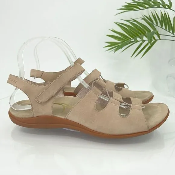 ABEO B.I.O. System Brook Sandals Women's 11 Neutral Taupe Nubuck Gladiator Shoes