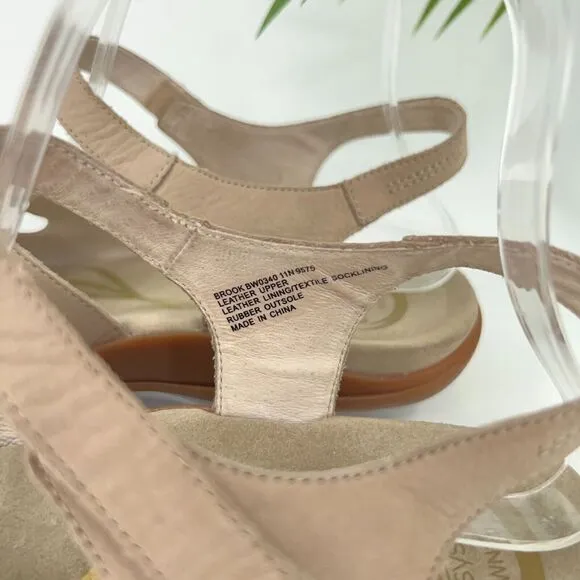 ABEO B.I.O. System Brook Sandals Women's 11 Neutral Taupe Nubuck Gladiator Shoes