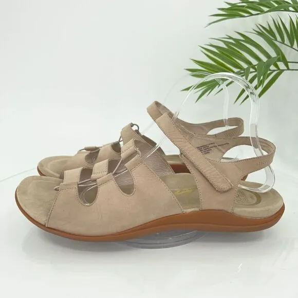 ABEO B.I.O. System Brook Sandals Women's 11 Neutral Taupe Nubuck Gladiator Shoes