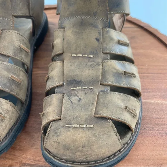 ABEO Men's Brandon Neutral Dark Brown sandals size 12
