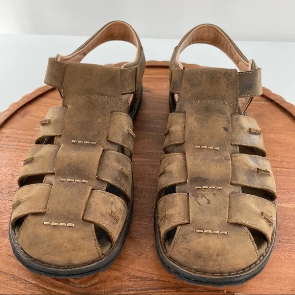 ABEO Men's Brandon Neutral Dark Brown sandals size 12