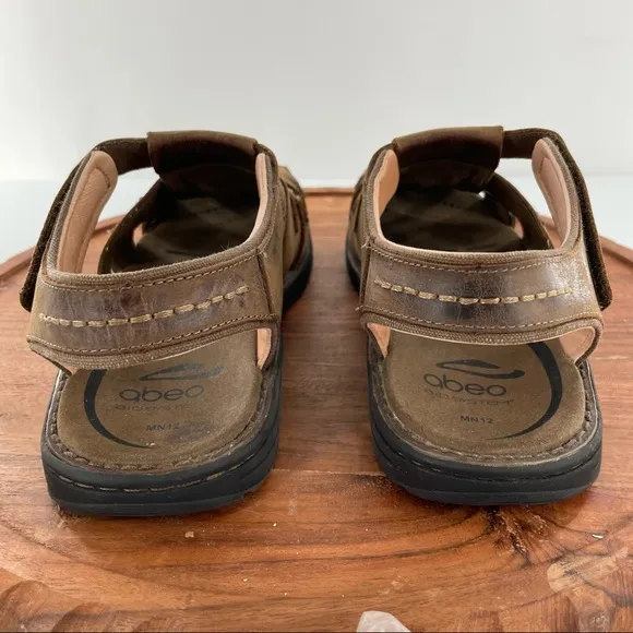 ABEO Men's Brandon Neutral Dark Brown sandals size 12