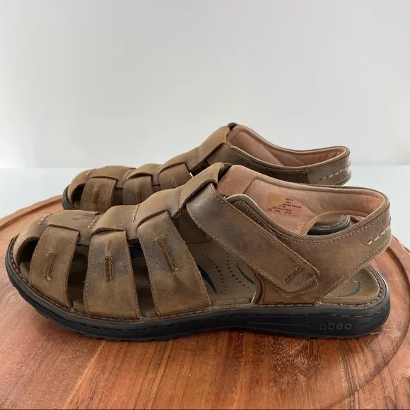 ABEO Men's Brandon Neutral Dark Brown sandals size 12