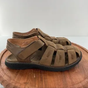 ABEO Men's Brandon Neutral Dark Brown sandals size 12