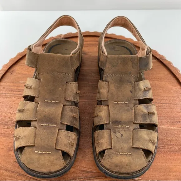ABEO Men's Brandon Neutral Dark Brown sandals size 12