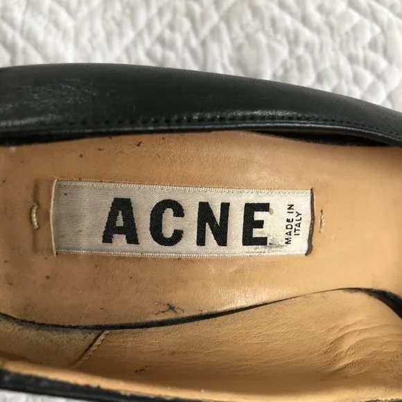 Acne Studios Black Square Toe Platform 4” High Heels