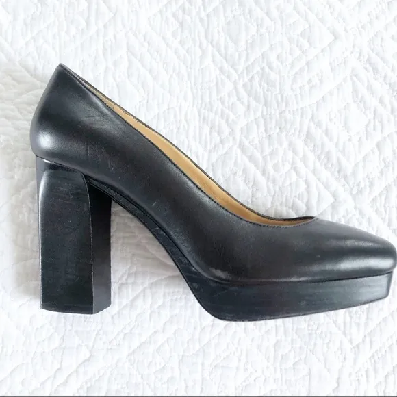 Acne Studios Black Square Toe Platform 4” High Heels