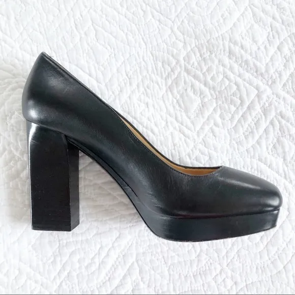 Acne Studios Black Square Toe Platform 4” High Heels