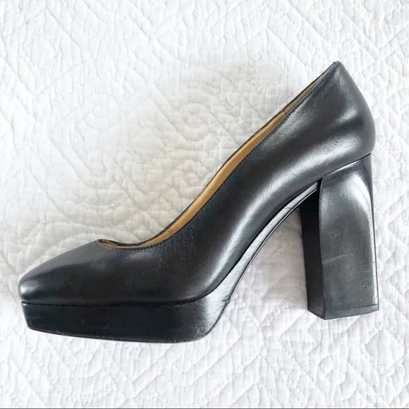 Acne Studios Black Square Toe Platform 4” High Heels