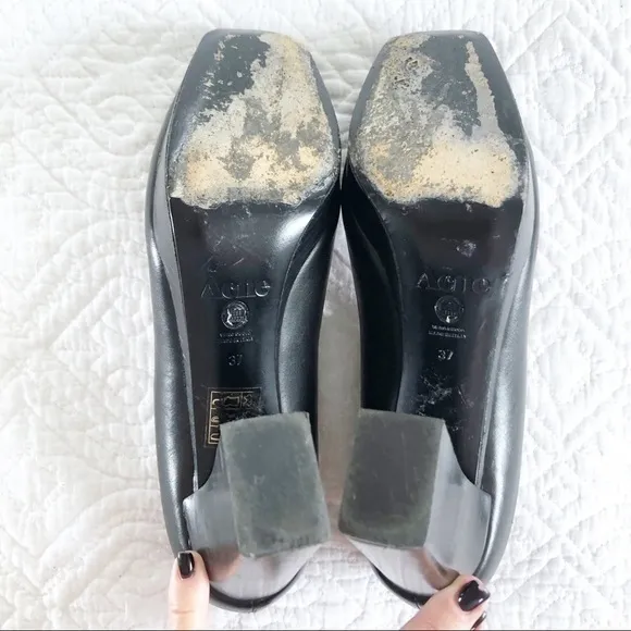 Acne Studios Black Square Toe Platform 4” High Heels