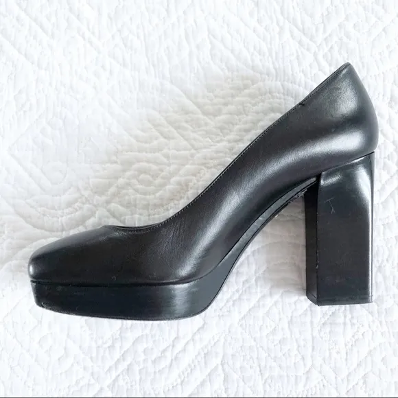 Acne Studios Black Square Toe Platform 4” High Heels
