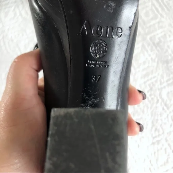 Acne Studios Black Square Toe Platform 4” High Heels