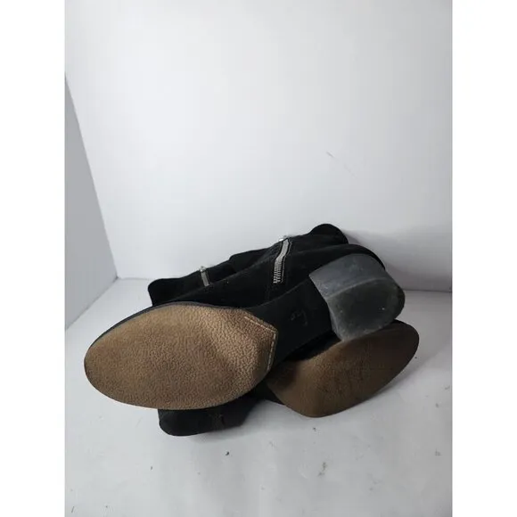 Adam Tucker Womens Isadora Booties Size 9 Black Suede Leather Heeled Ankle Shoes