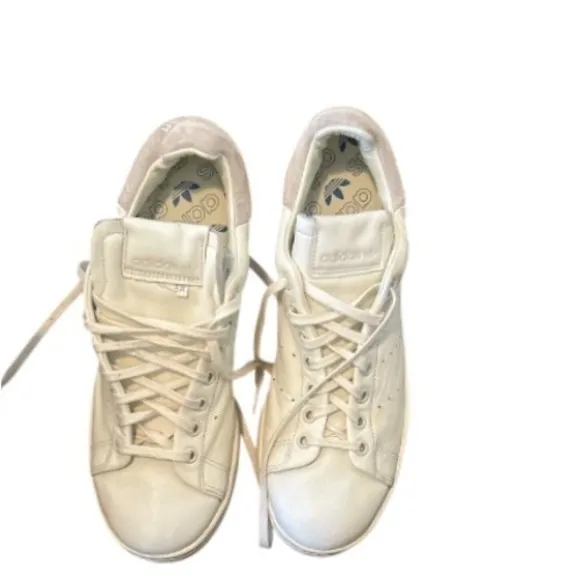 Adida Men's Stan Smith White Leather Sneakers White Low Top Size  9