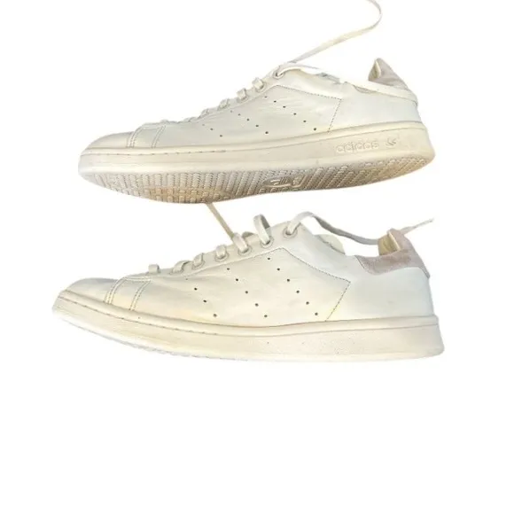 Adida Men's Stan Smith White Leather Sneakers White Low Top Size  9