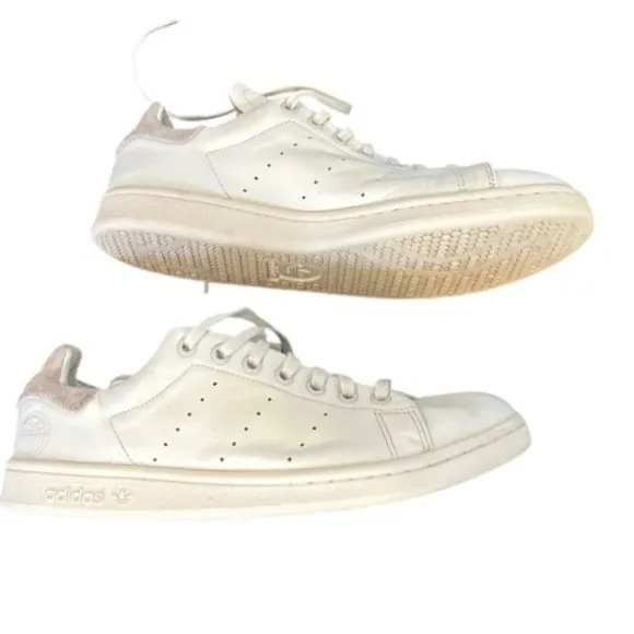 Adida Men's Stan Smith White Leather Sneakers White Low Top Size  9