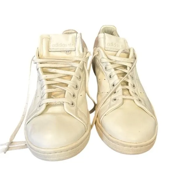 Adida Men's Stan Smith White Leather Sneakers White Low Top Size  9