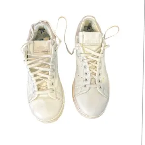 Adida Men's Stan Smith White Leather Sneakers White Low Top Size  9