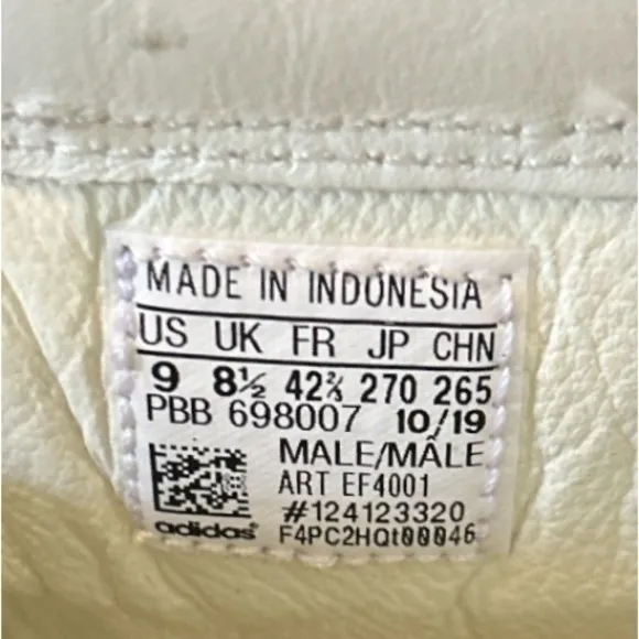 Adida Men's Stan Smith White Leather Sneakers White Low Top Size  9