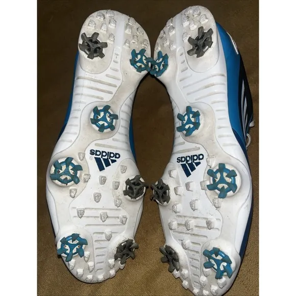 Adidas Adizero Light One Golf Shoes Blue White Cleats Size 10.5 Lace Up Q46944