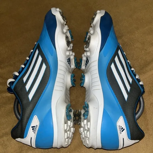Adidas Adizero Light One Golf Shoes Blue White Cleats Size 10.5 Lace Up Q46944