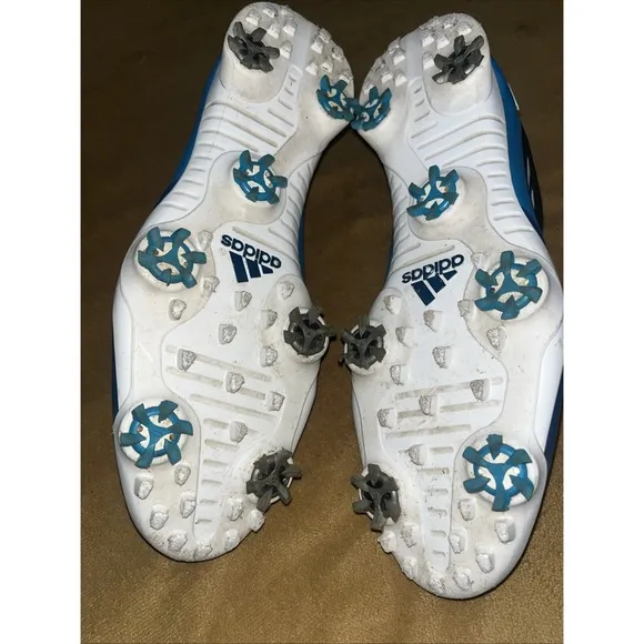 Adidas Adizero Light One Golf Shoes Blue White Cleats Size 10.5 Lace Up Q46944
