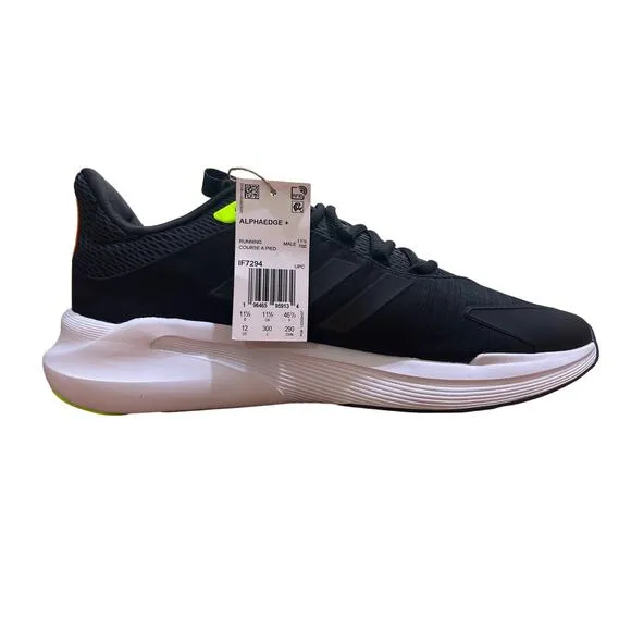 adidas Alphaedge Running Shoes Mens Size 12 IF7294 Core Black/Carbon/Lucid Lemon