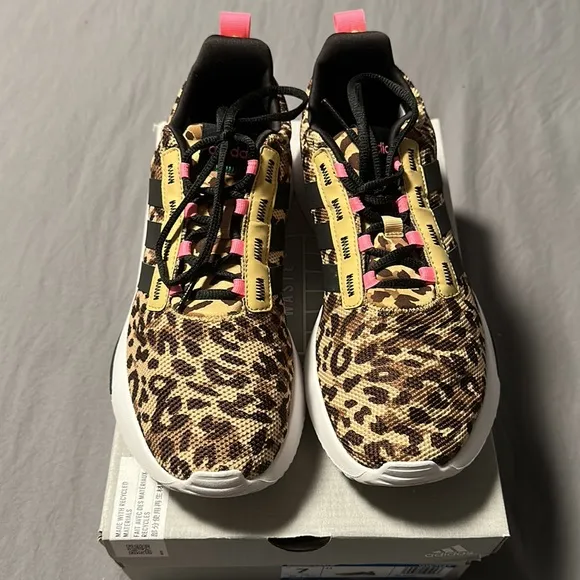 Adidas Big Girls Racer TR21 Leopard II Running Shoes, EUC (Wore Once), Size 7