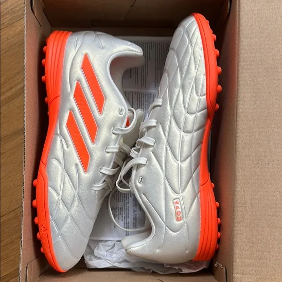 adidas Copa Pure 3 Firm Ground Soccer Cleats White and Orange 4.5